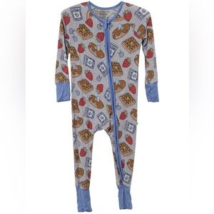 Caden Lane Bamboo Viscose Zip Romper - Breakfast Print